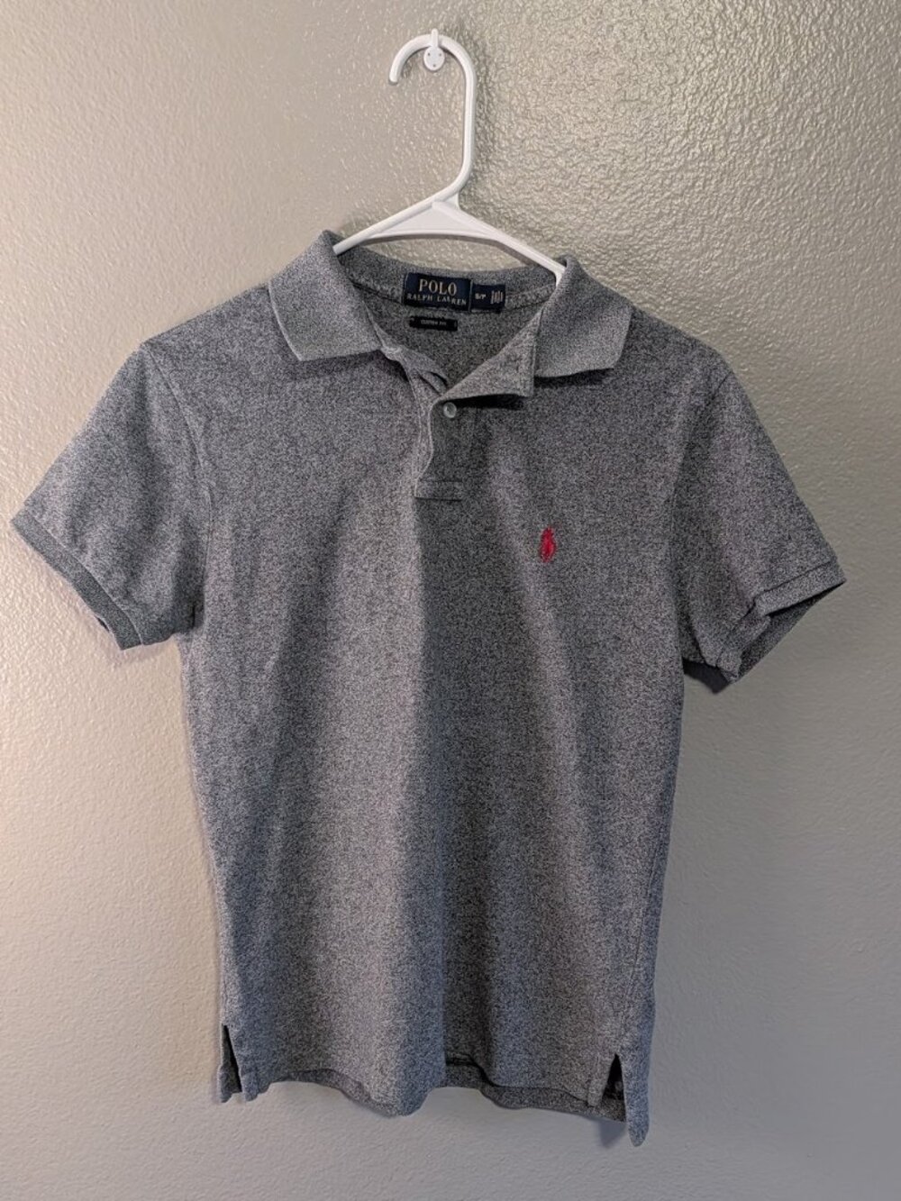 Polo Ralph Lauren Mens S Custom Fit Grey Polo Shirt Short Sleeve Preppy Luxury